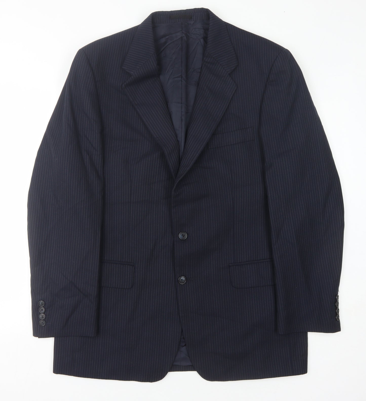 Magee Men's Blue Striped Blazer, Size 42 Long