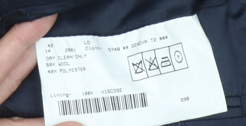 Magee Men's Blue Striped Blazer, Size 42 Long