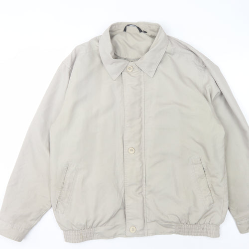Vintage Men's Beige Basic Jacket Size L - Casual Style
