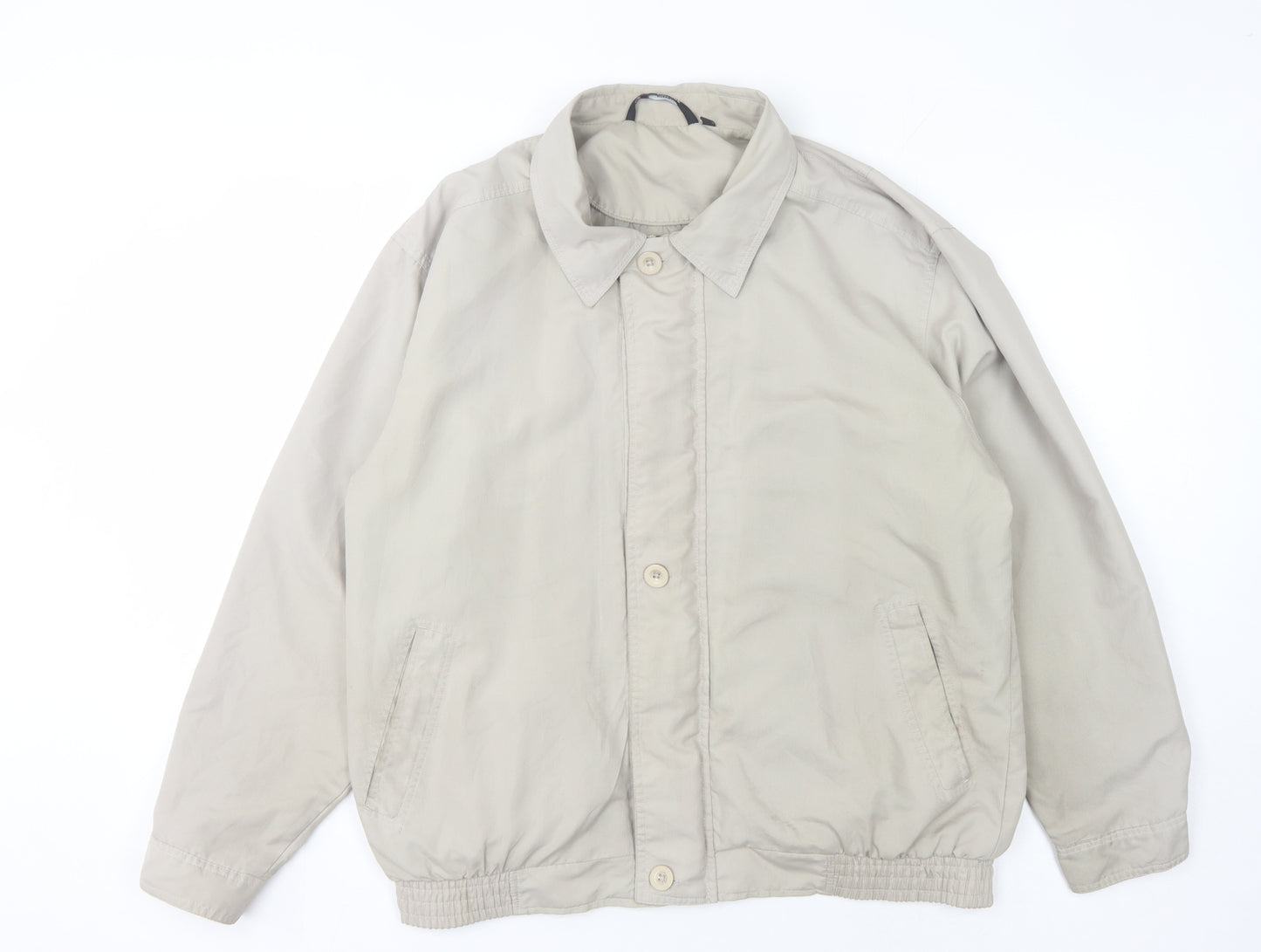 Vintage Men's Beige Basic Jacket Size L - Casual Style