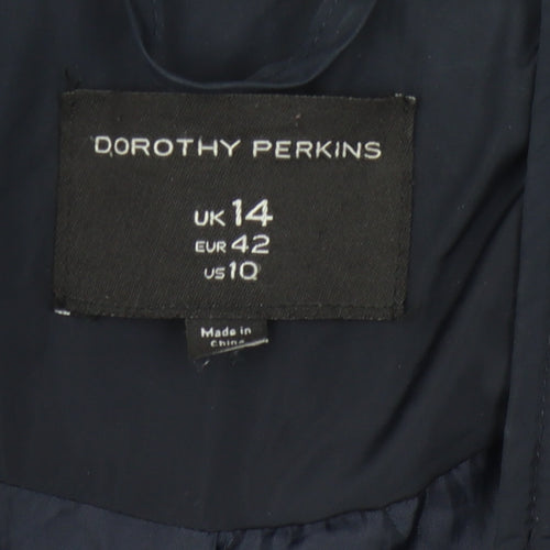 Dorothy Perkins Women's Blue Puffer Jacket Size 14