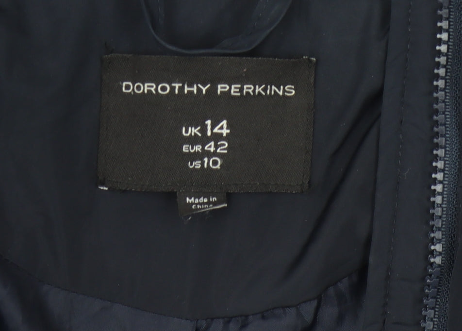 Dorothy Perkins Women's Blue Puffer Jacket Size 14