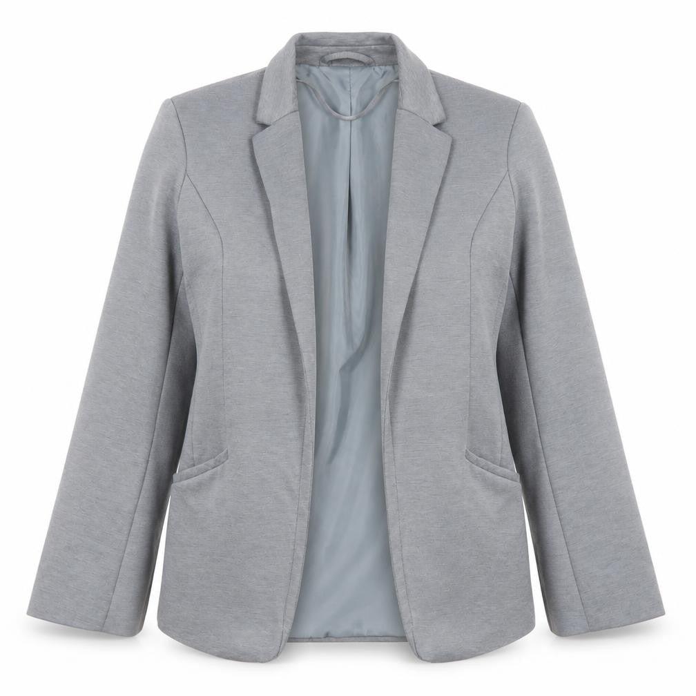 Front view of Oasis Grey Women's Blazer, size 8, Regular Fit