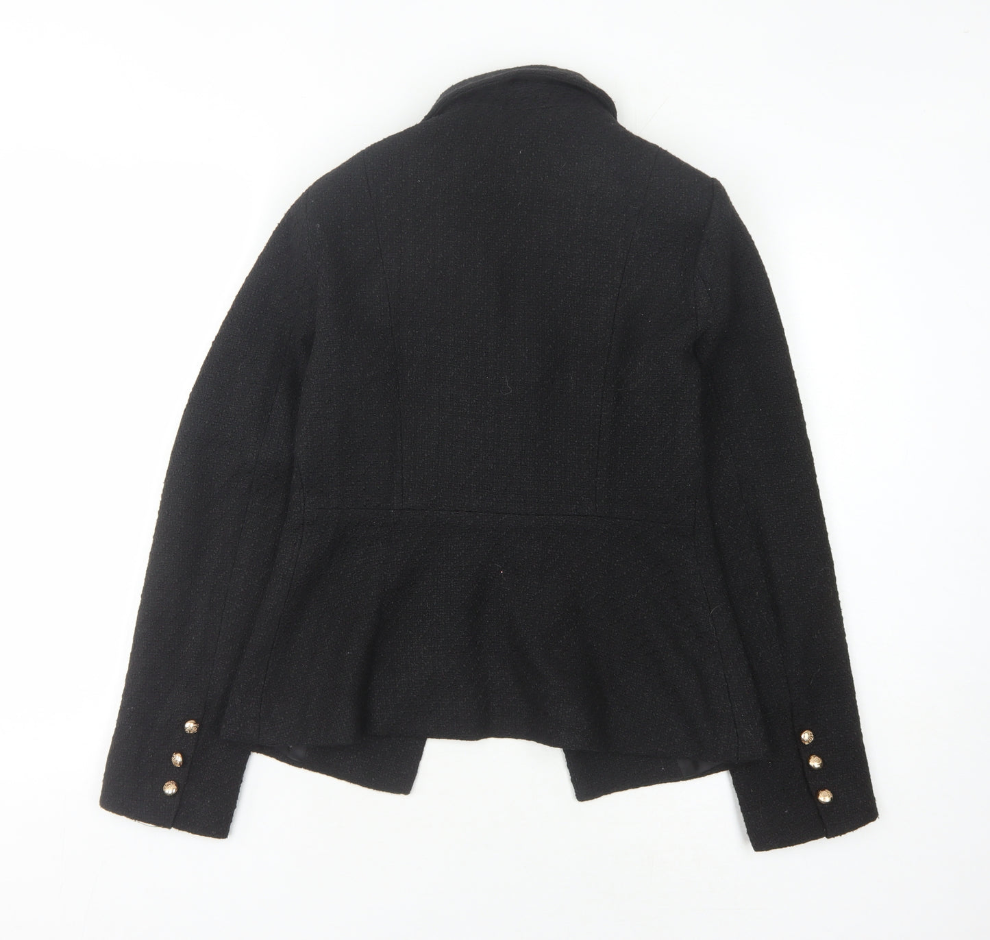 Lipsy Women's Black Bouclé Blazer, Double-Breasted, Size 8