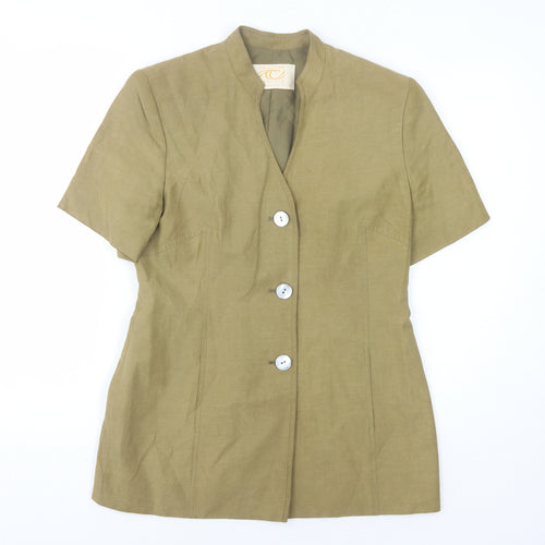 Country Casuals Women's Brown Silk Linen Blazer Size 8
