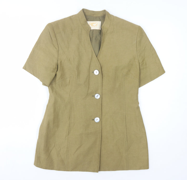 Country Casuals Women's Brown Silk Linen Blazer Size 8