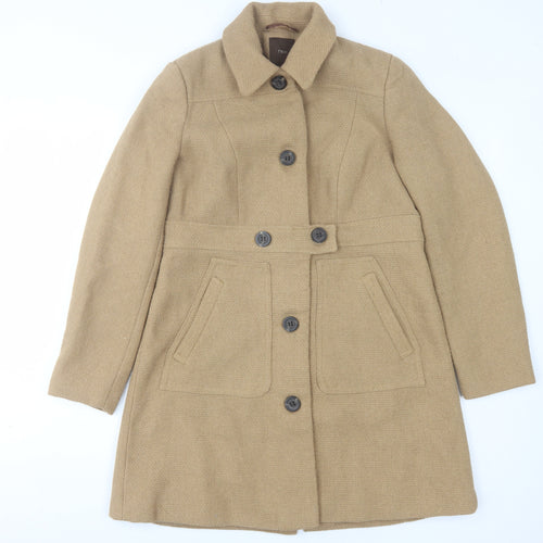 Next Women's Beige Overcoat Size 10 Buttoned Lined