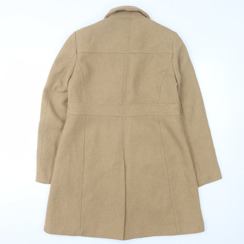 Next Women's Beige Overcoat Size 10 Buttoned Lined