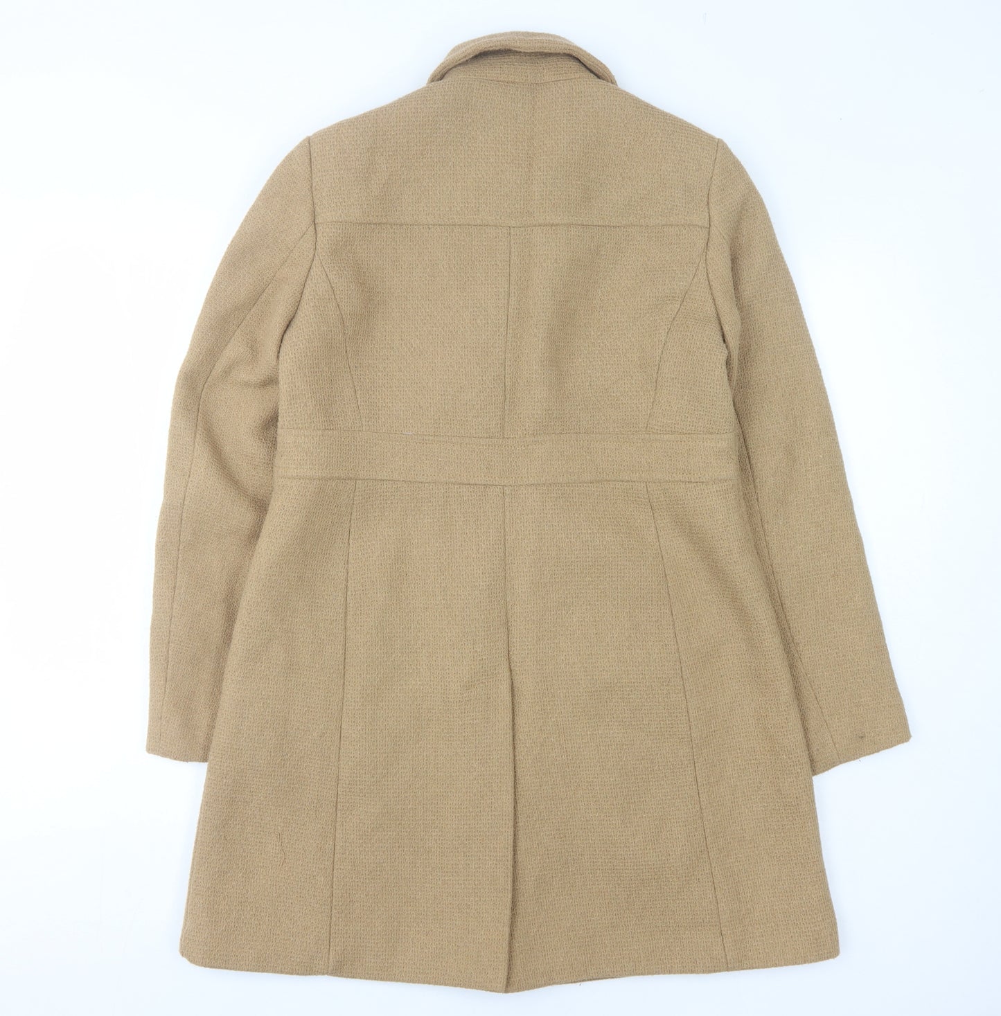 Next Women's Beige Overcoat Size 10 Buttoned Lined