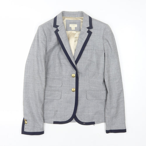 J. Crew Women's Grey Blazer Size 2 Workwear Classic