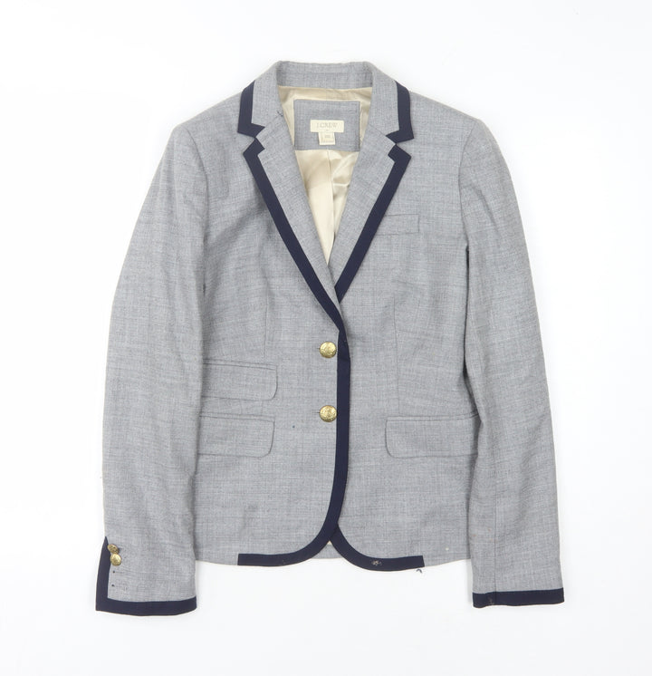 J. Crew Women's Grey Blazer Size 2 Workwear Classic