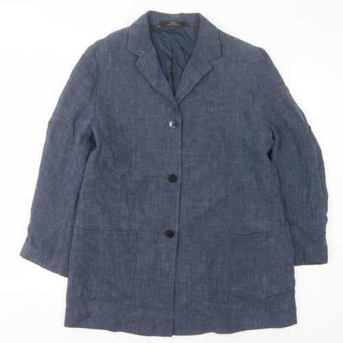 Marks and Spencer Women’s Blue Check Blazer Size 14
