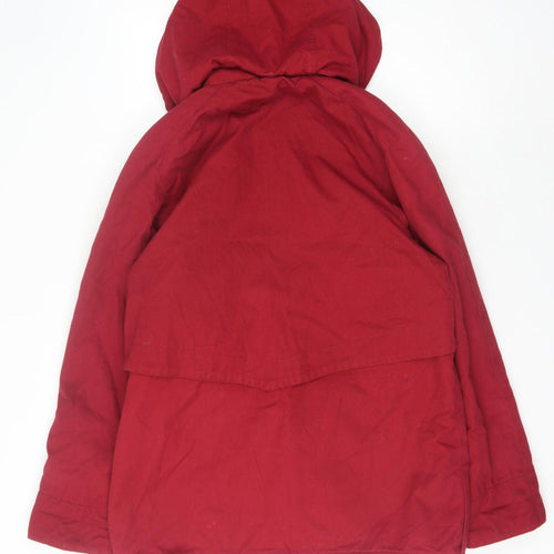 Telemac Women's Red M Parka Jacket, Hooded, Classic Style