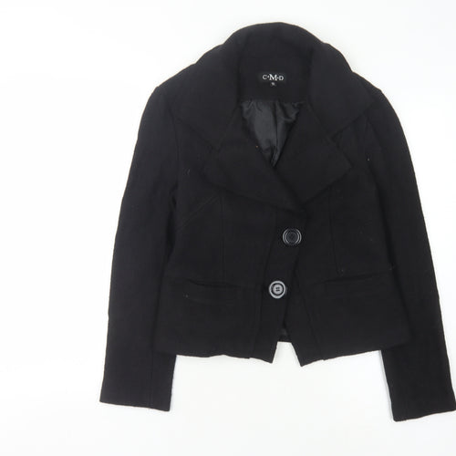 CMD Women's Black Cropped Blazer Size 12 Two-Button