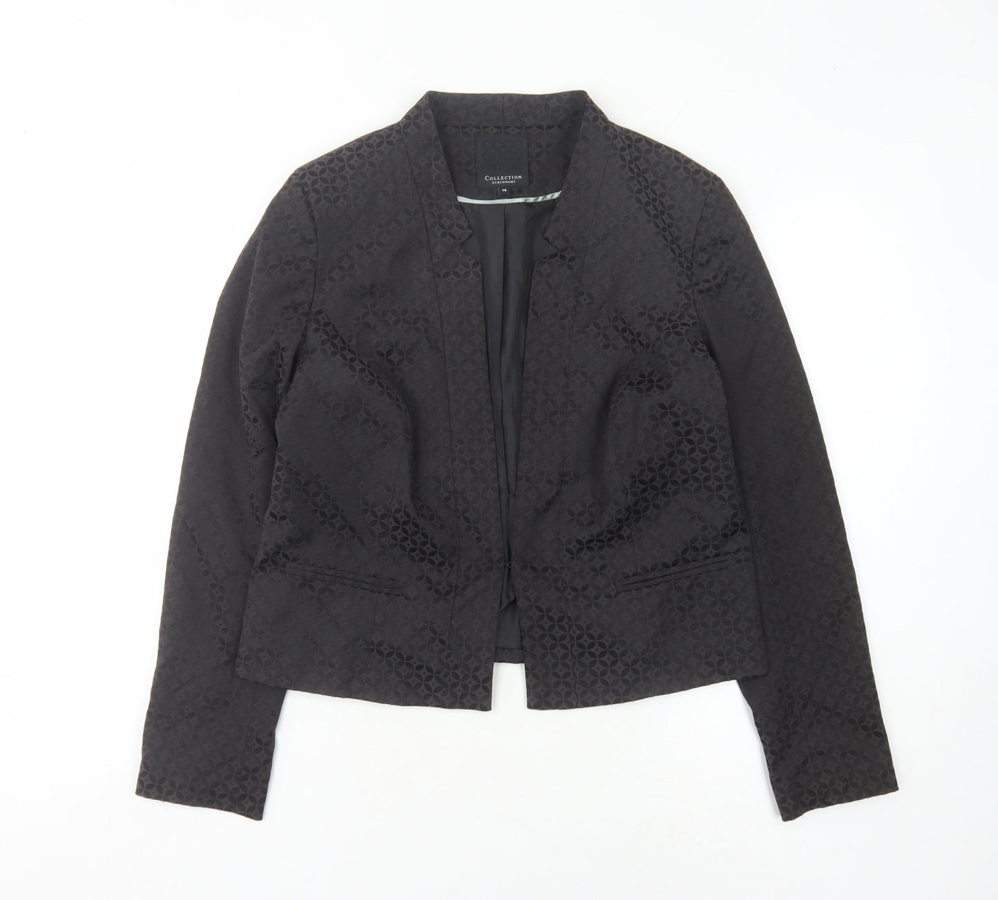 Debenhams Women's Black Geometric Blazer Size 14