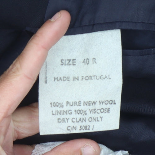 Hornes Men's Black Blazer 40R Classic Formal Jacket