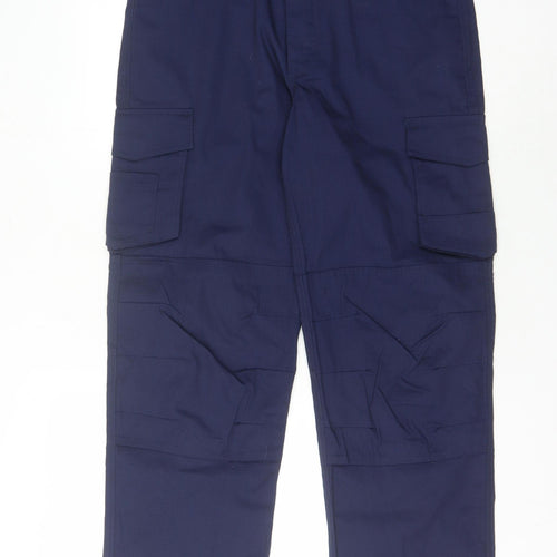 Trojan Men's Blue Cargo Trousers, 32 in Waist