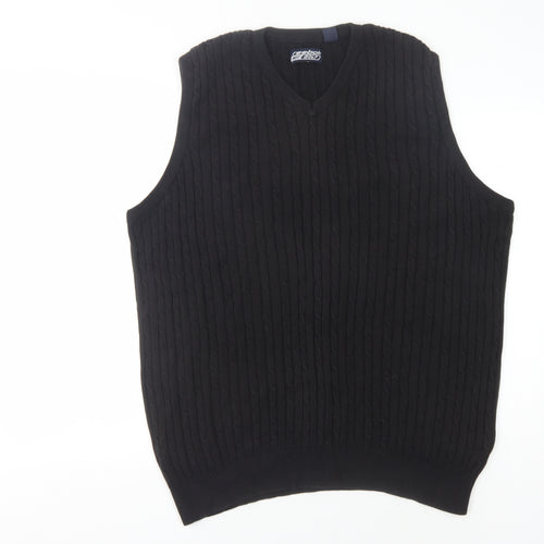 Reebok Men's Black Cable-Knit Vest Medium