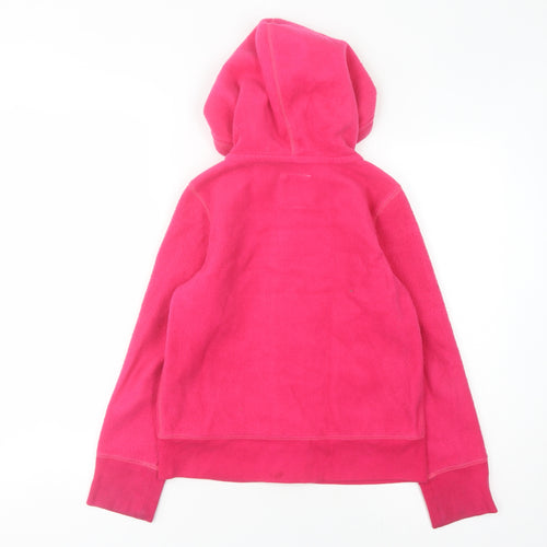 Gap Girls Pink Hoodie, Logo Accent, Size L, Fleece, Full Zip