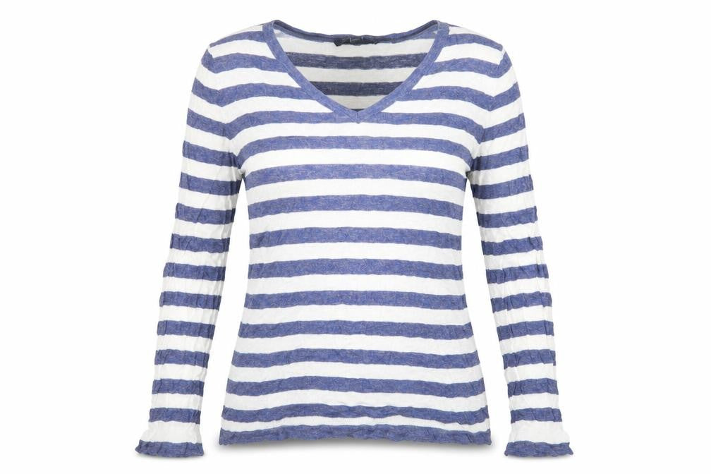 Front view of Tommy Hilfiger Women’s Blue Striped jumper L