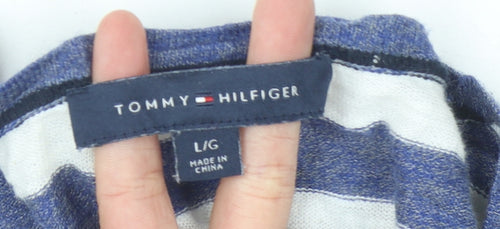 Tommy Hilfiger Women’s Blue Striped Pullover Jumper L
