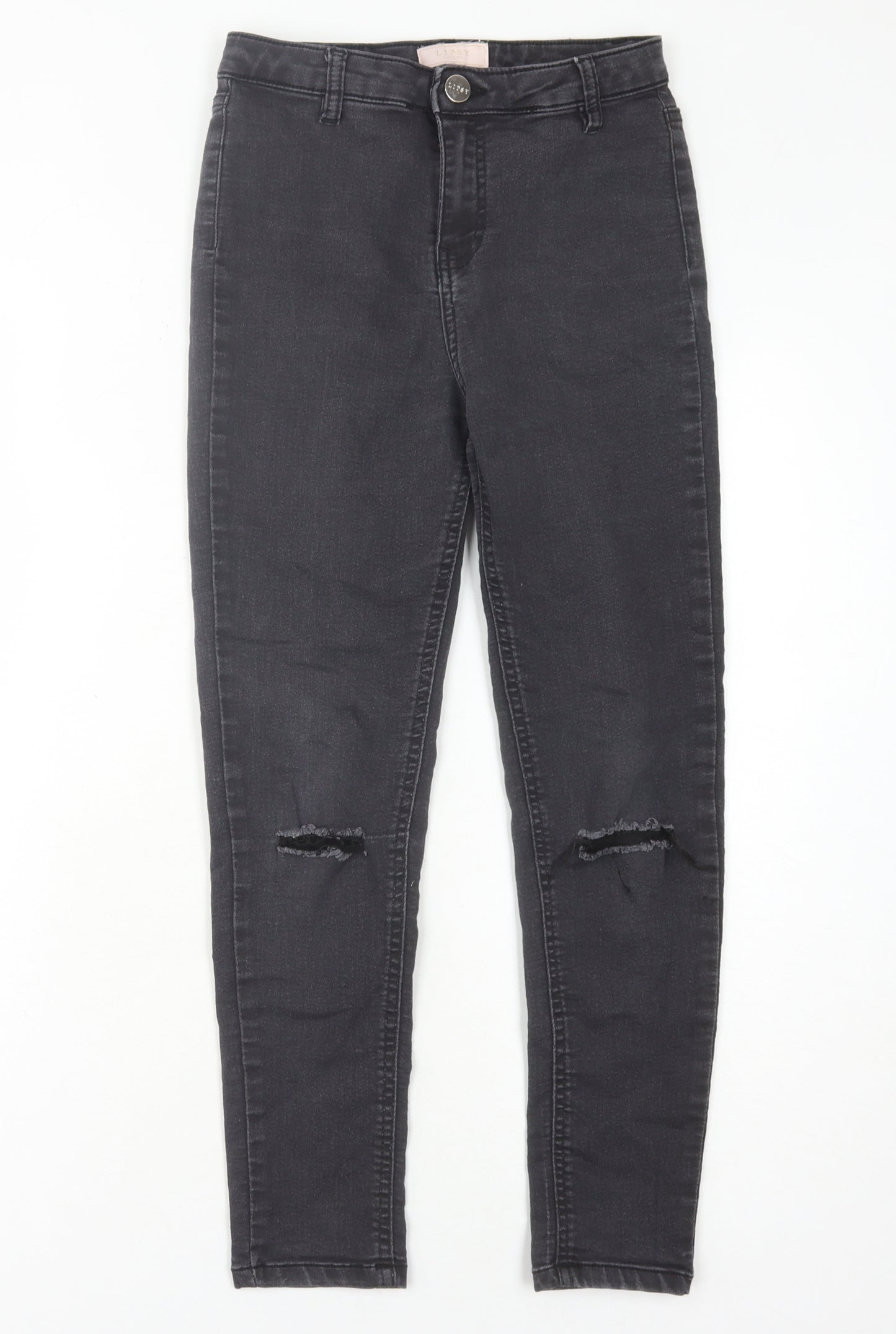 Lipsy Girls Black Skinny Jeans, 12 Years, Ripped Distressed