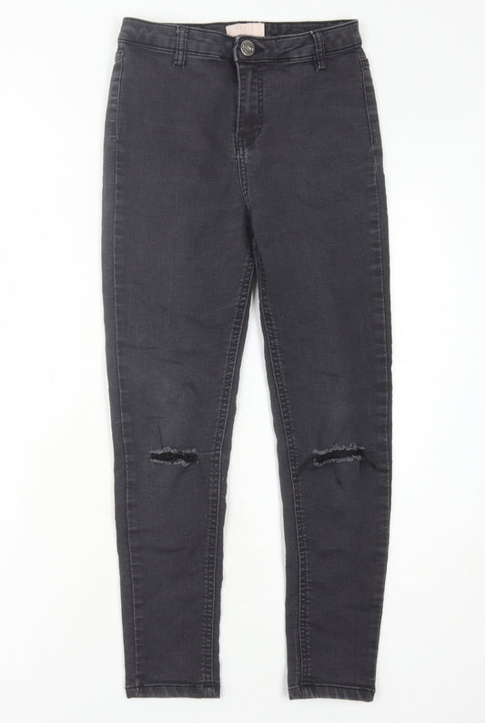 Lipsy Girls Black Skinny Jeans, 12 Years, Ripped Distressed