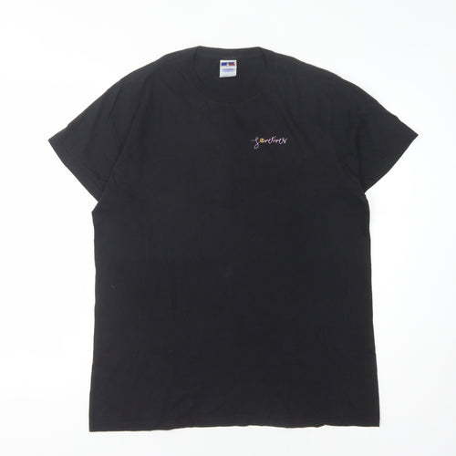 Russell Unisex Black Cotton T-Shirt Size L