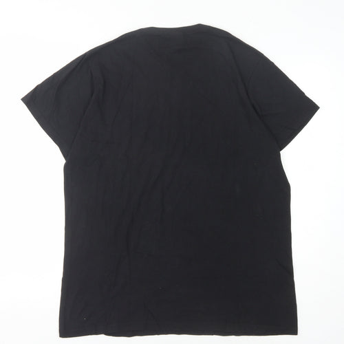 Russell Unisex Black Cotton T-Shirt Size L