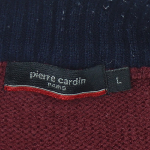 Pierre Cardin Men's Red Full Zip Jumper - L