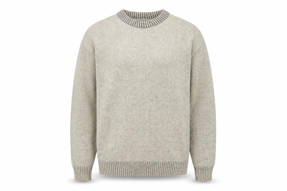 Front view of Carabou men’s beige jumper m regular fit