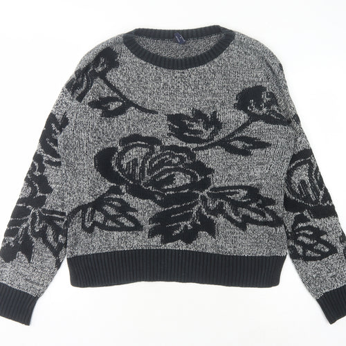 GAP Women's Black Floral Pullover Jumper, M