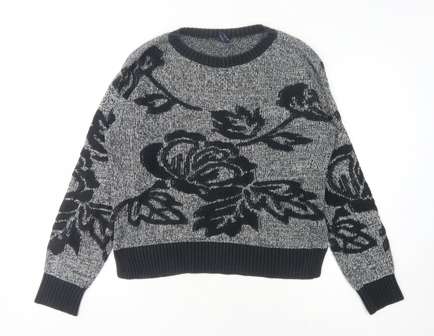 GAP Women's Black Floral Pullover Jumper, M