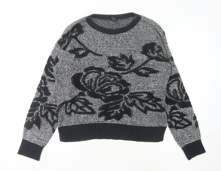 GAP Women's Black Floral Pullover Jumper, M