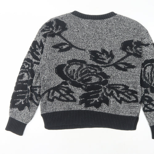 GAP Women's Black Floral Pullover Jumper, M
