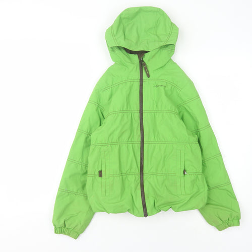 Quechua Boys Green Hooded Puffer Jacket Size 10-11 Years