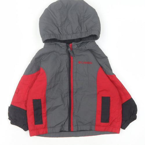 Columbia Unisex Baby Puffer Jacket Grey/Red 18 Months - Winter