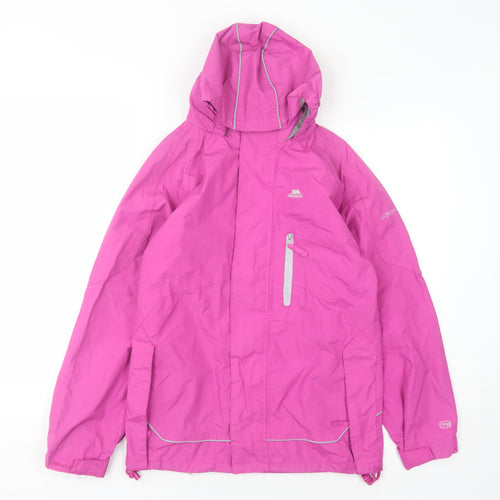 Trespass Girls Pink Waterproof Rain Coat Jacket 11-12 Years