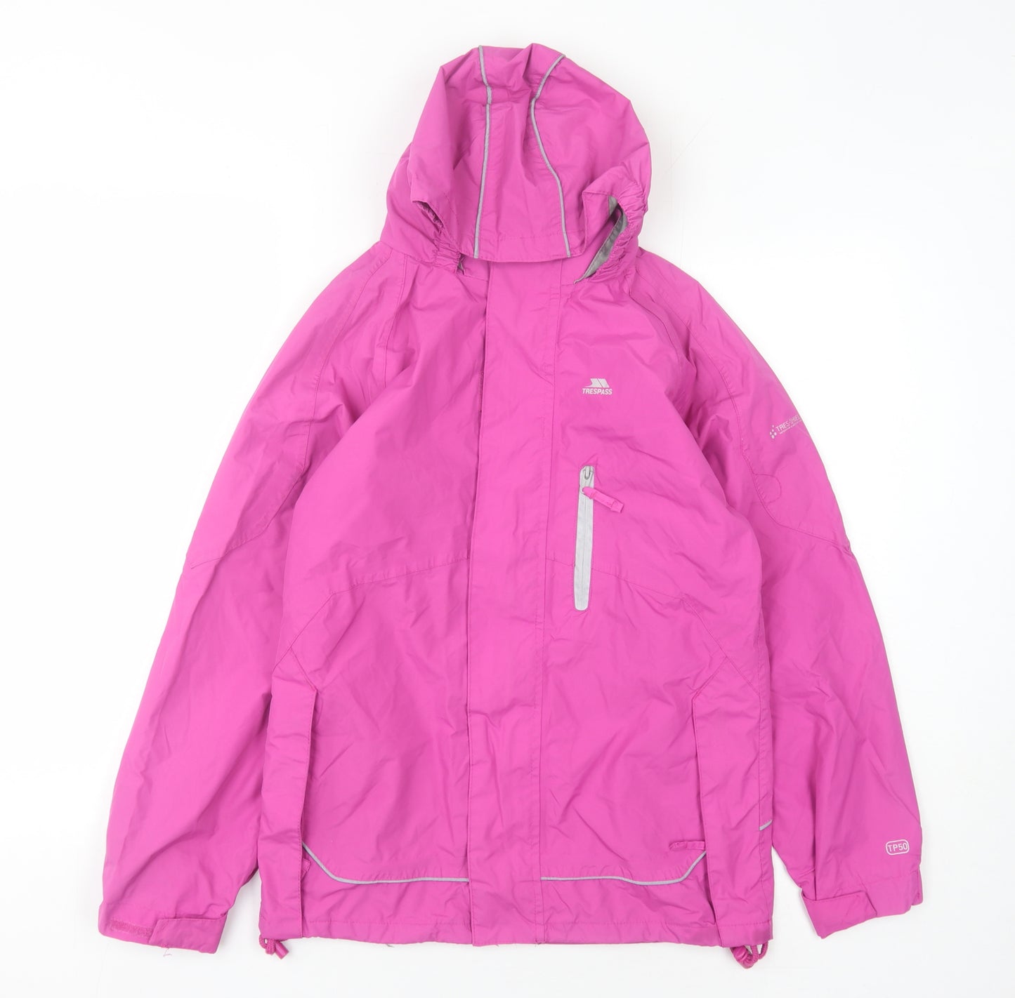 Trespass Girls Pink Waterproof Rain Coat Jacket 11-12 Years
