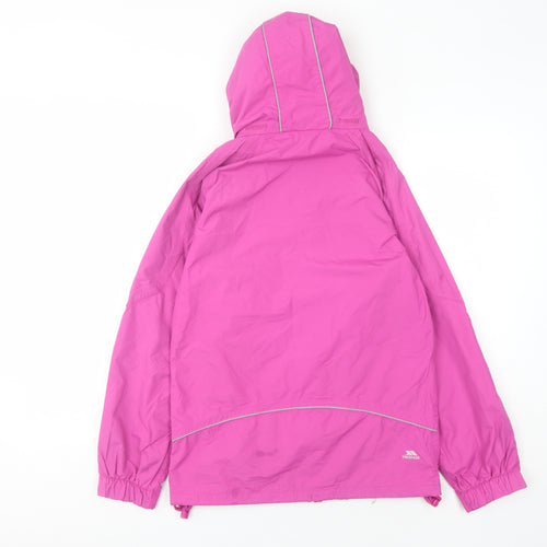 Trespass Girls Pink Waterproof Rain Coat Jacket 11-12 Years