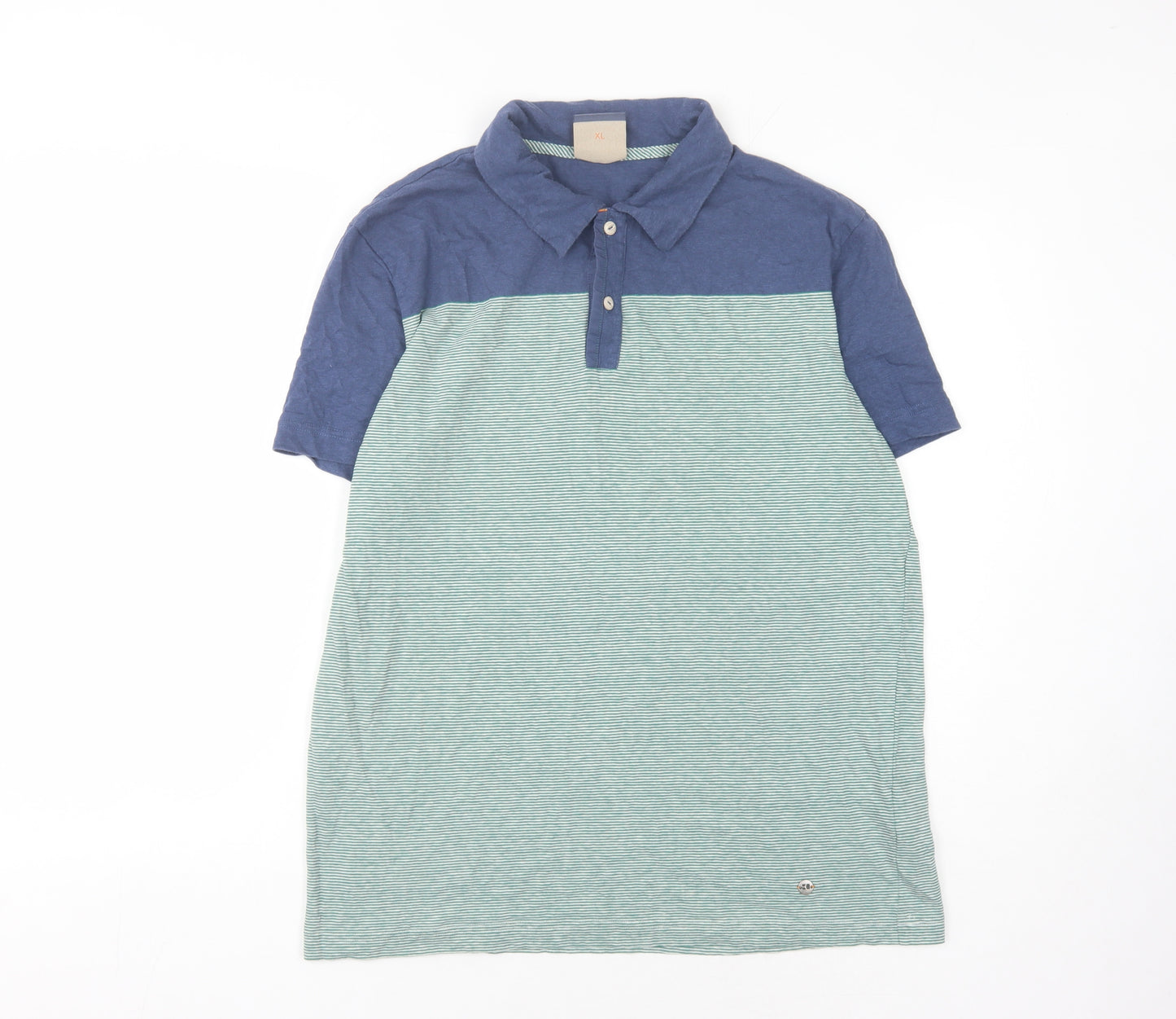 Hugo Boss Men's Blue Striped Polo Shirt XL