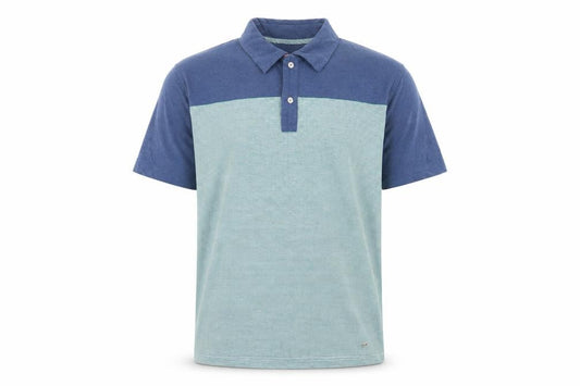 Front view of Hugo Boss Men's Blue Striped Polo Shirt XL