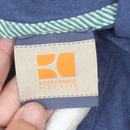 Hugo Boss Men's Blue Striped Polo Shirt XL