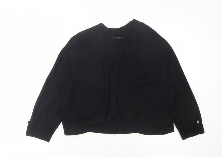 Wallis Black Cardigan L Women's Knit Long Sleeve