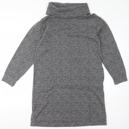 White Stuff Women's Grey Cowl Neck Shift Dress Size 12