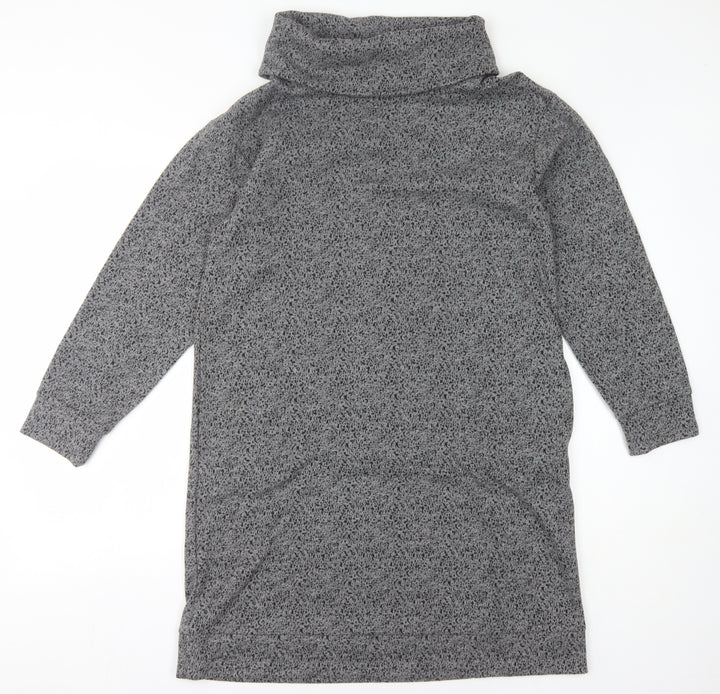 White Stuff Women's Grey Cowl Neck Shift Dress Size 12