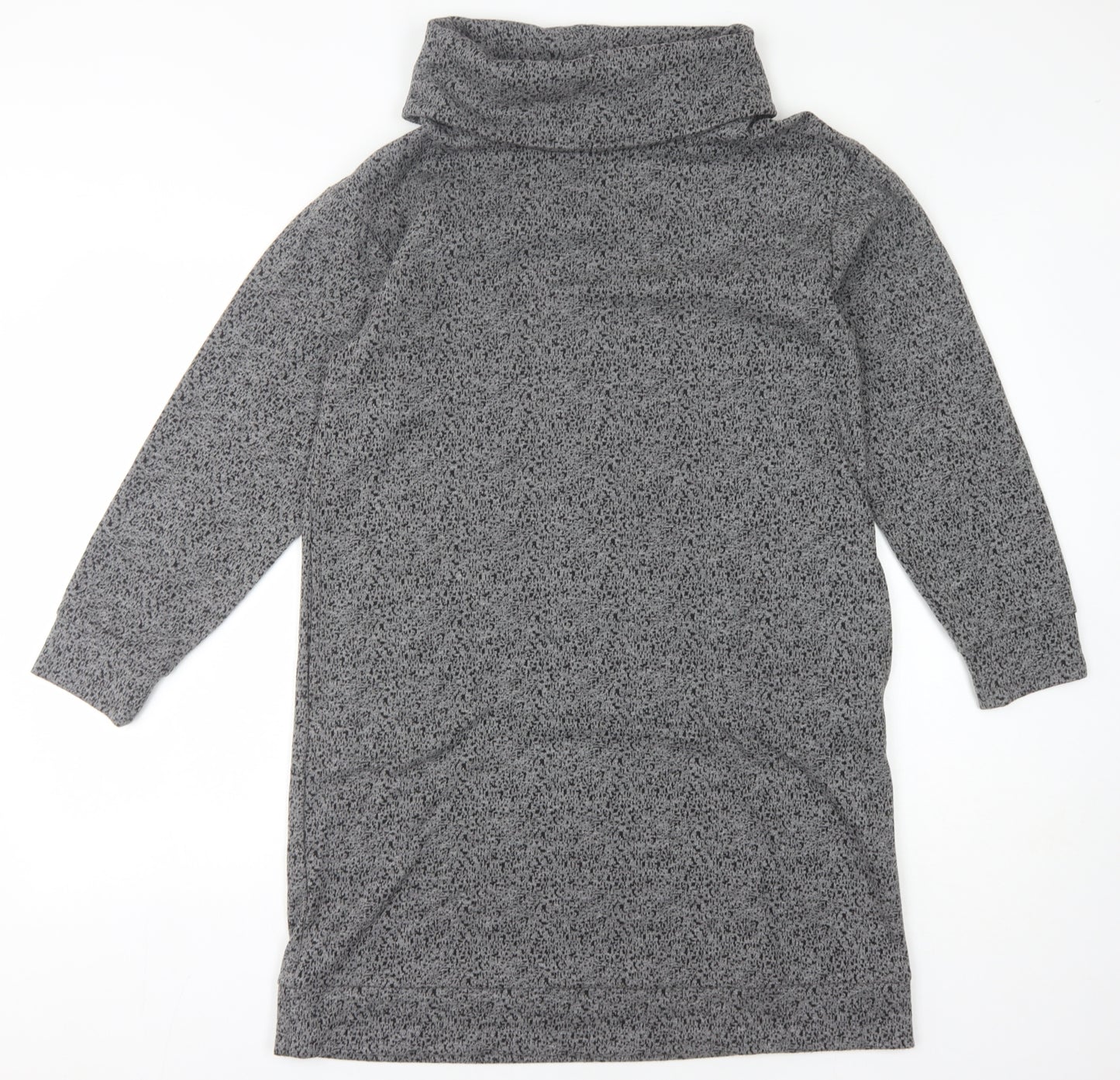 White Stuff Women's Grey Cowl Neck Shift Dress Size 12