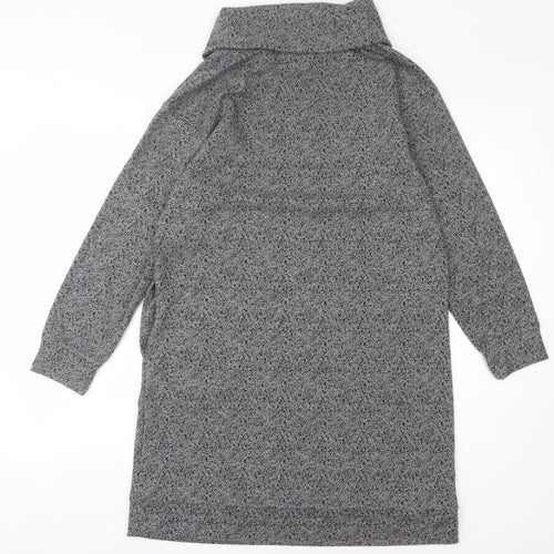 White Stuff Women's Grey Cowl Neck Shift Dress Size 12