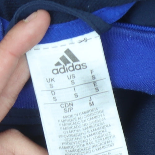 Adidas Men's Blue Pullover Hoodie S with Logo