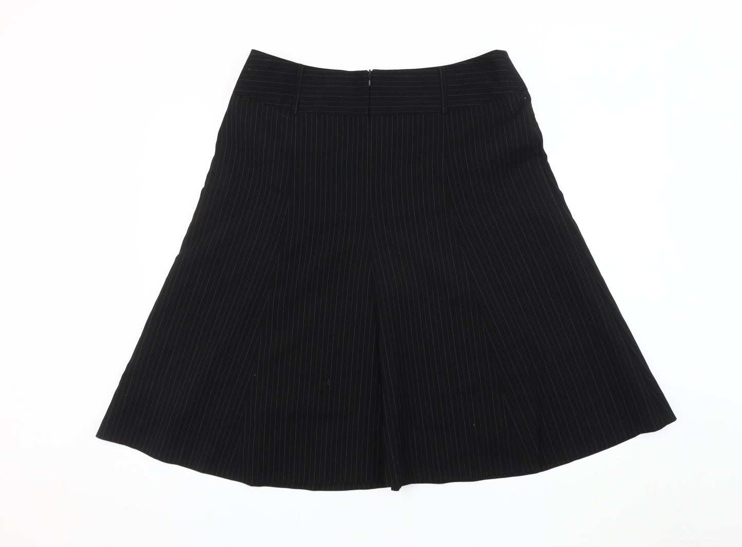 Lime Women's Black A-Line Striped Skirt Size 16